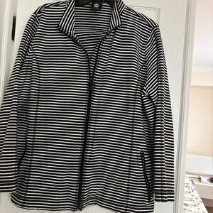 Jones New York Black and White Striped Jacket